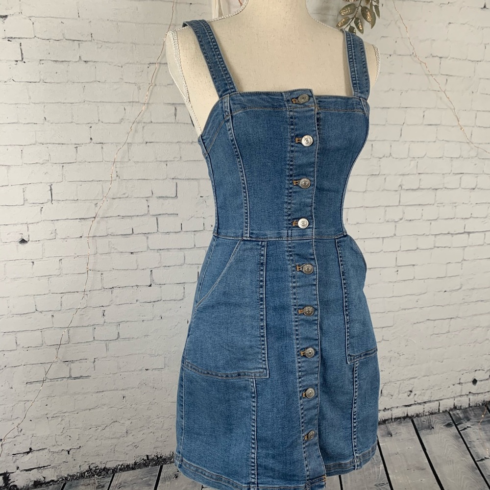 H&M Divided Denim Jumper Dress - Picture 4 of 8